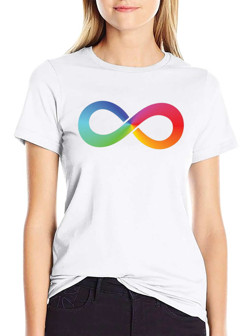 Rainbow Infinity Symbol Black T-Shirt
