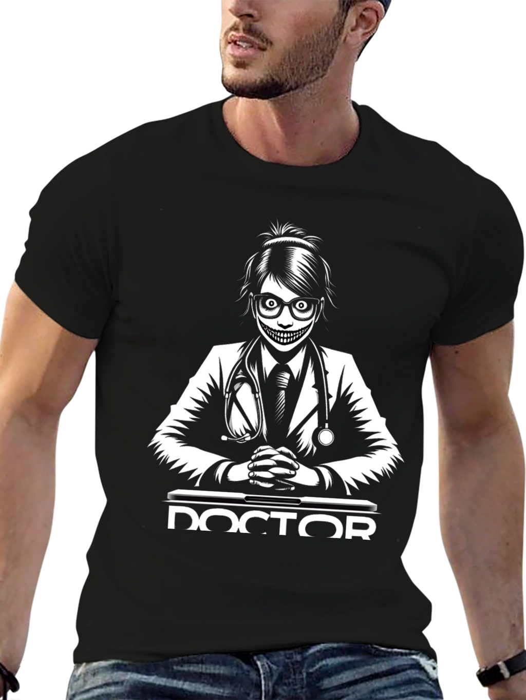 Doctor Horror Graphic Black T-Shirt