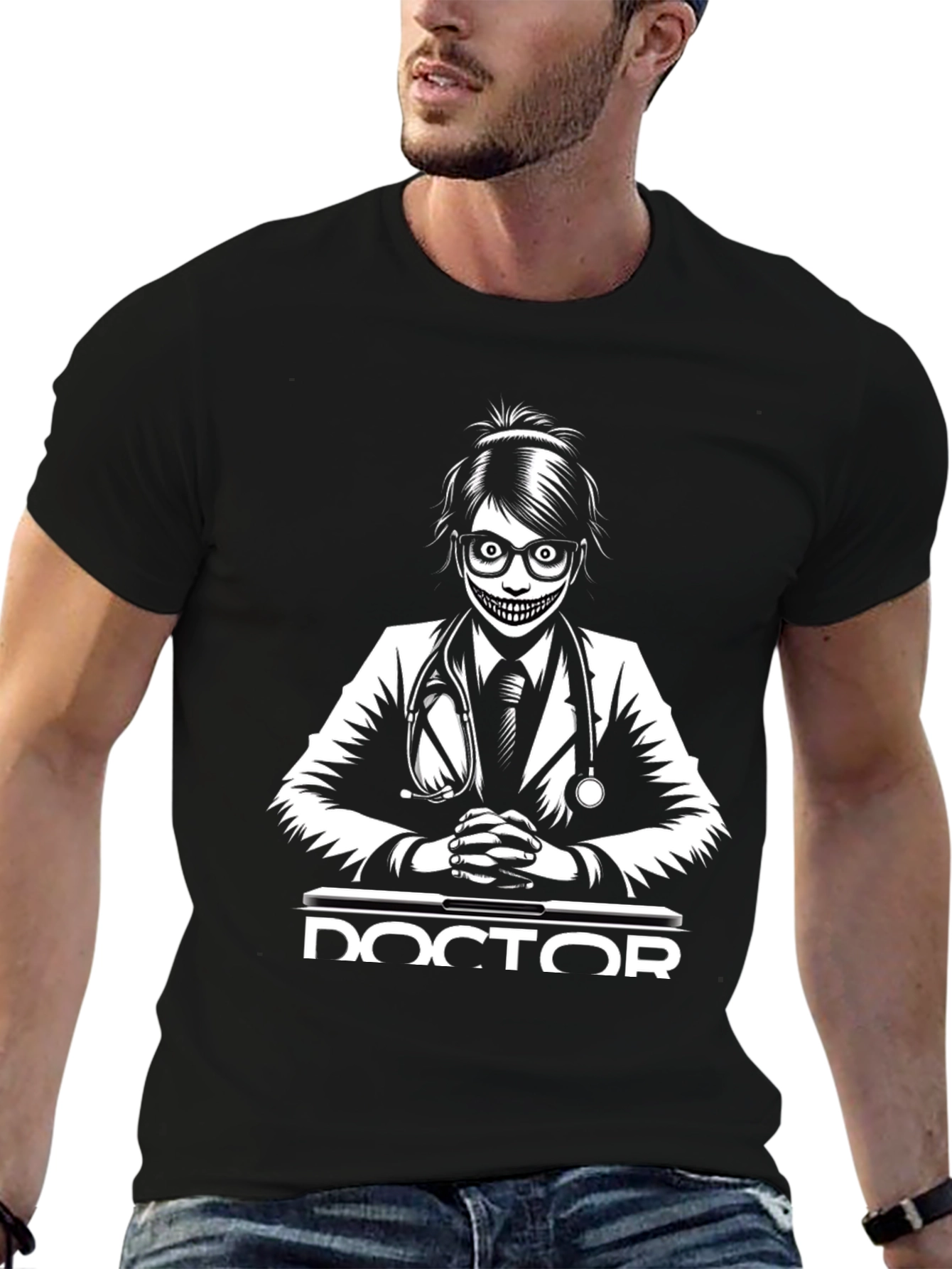 Doctor Horror Graphic Black T-Shirt