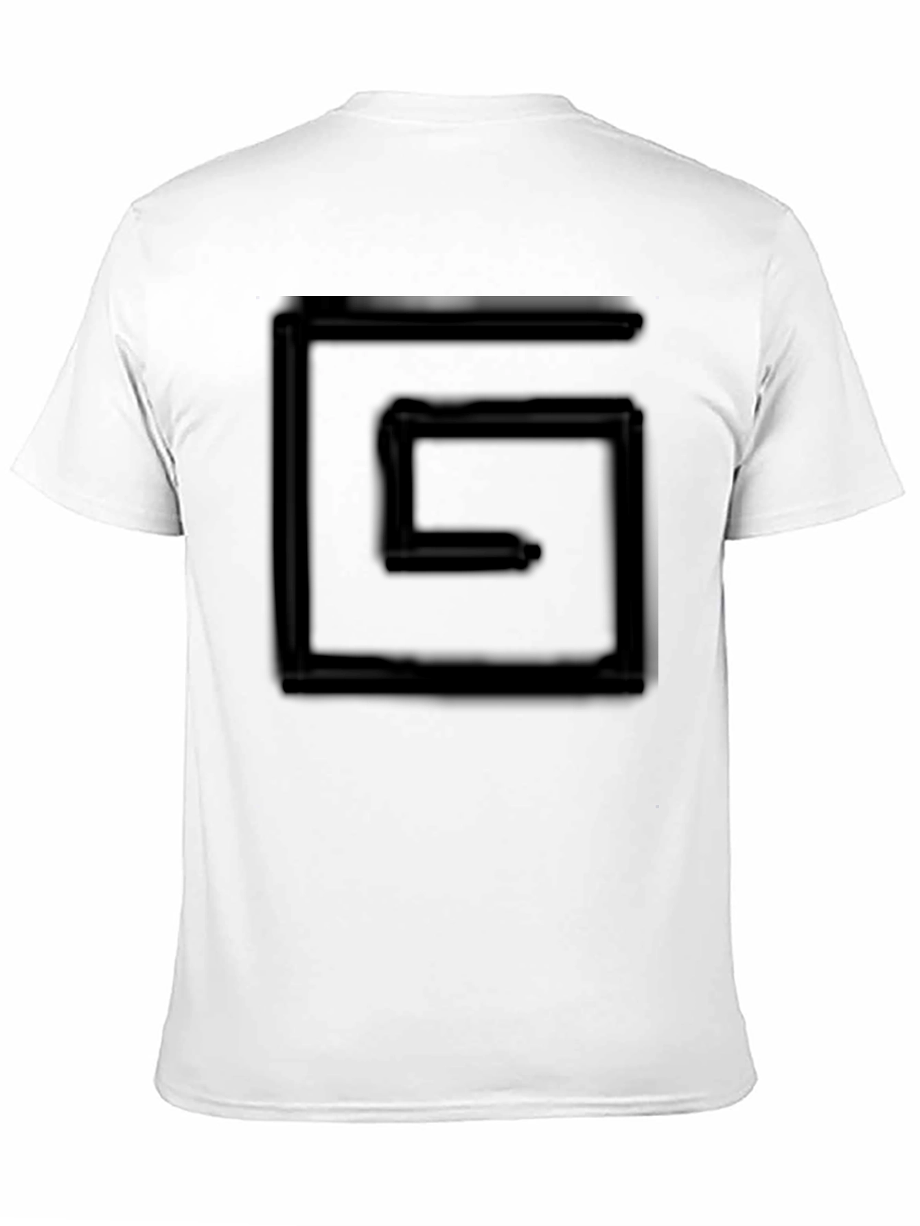 Mens Black Graphic Tee - Abstract Letter Design