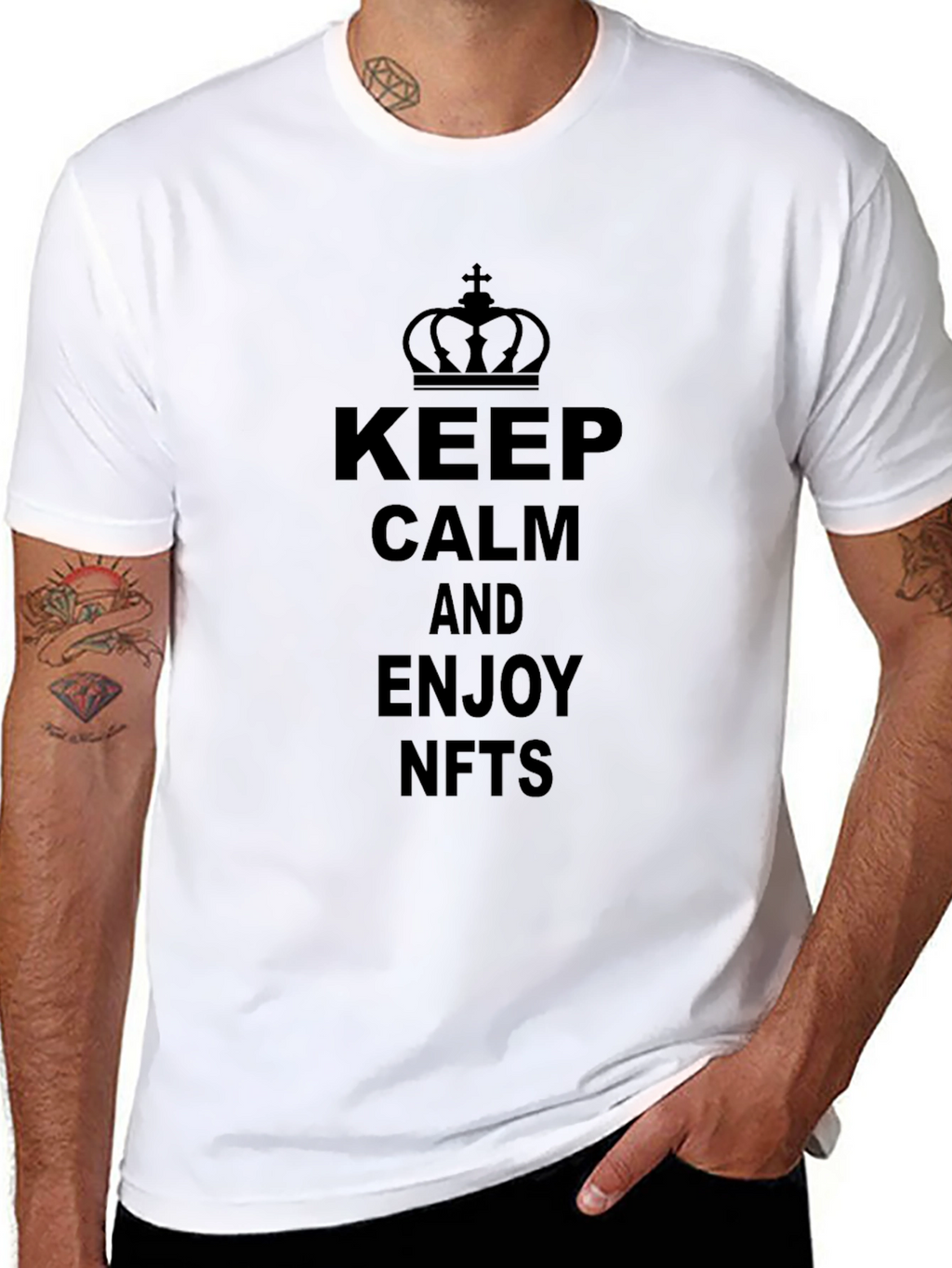 Keep Calm and Enjoy NFTs Black T-Shirt