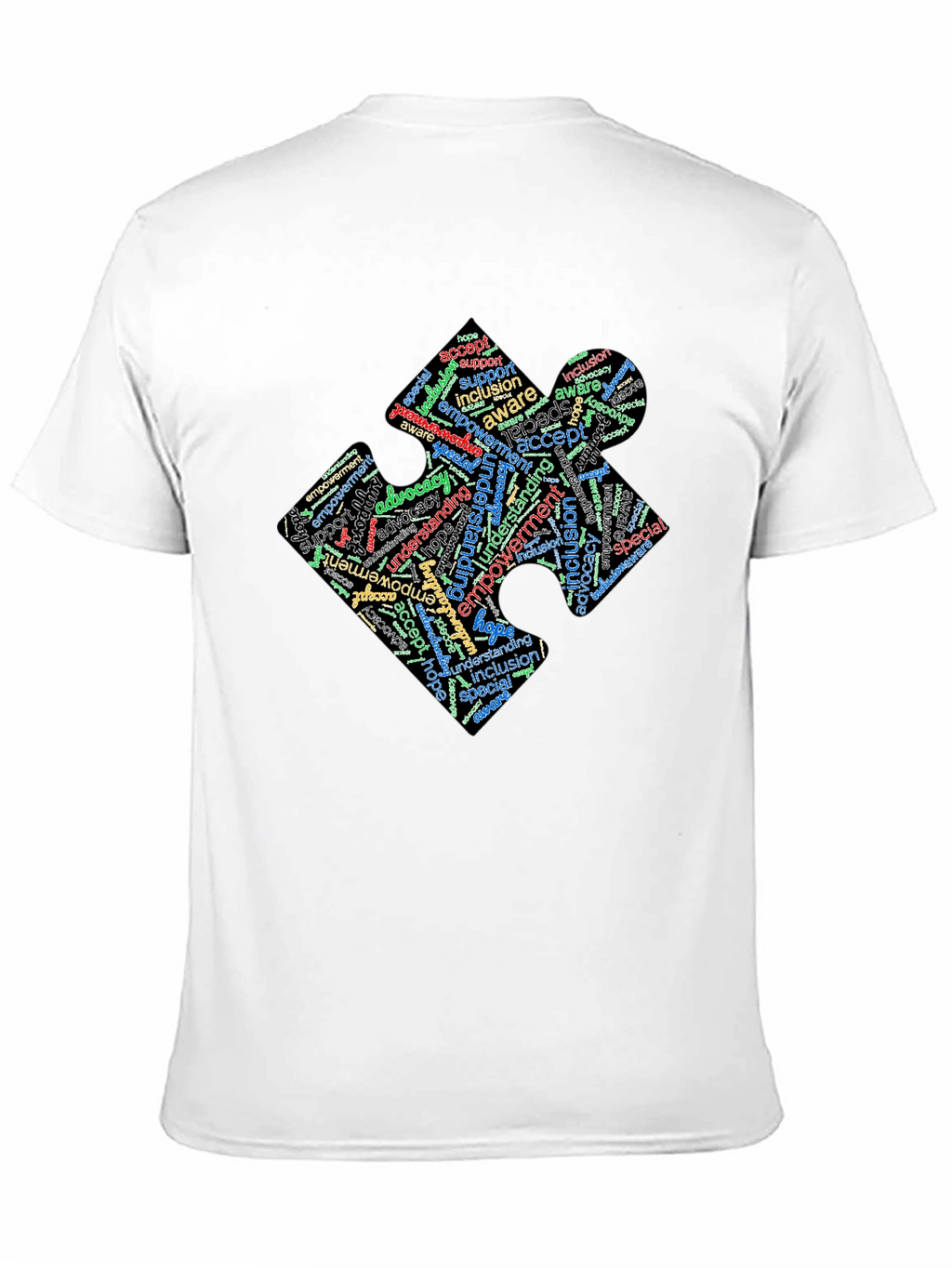 Inclusion Puzzle Piece Word Art T-Shirt