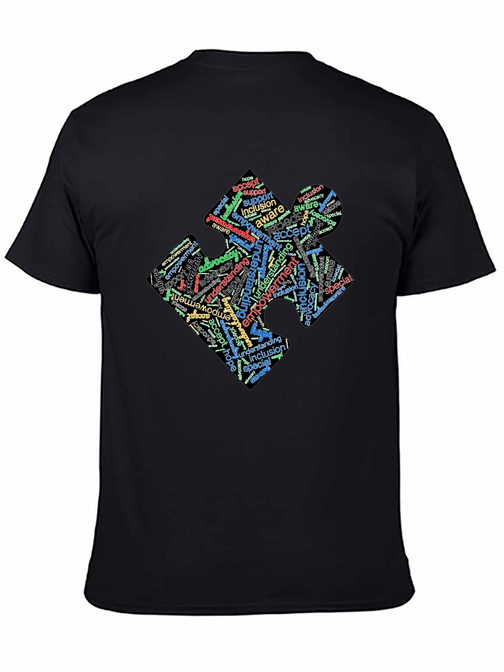 Inclusion Puzzle Piece Word Art T-Shirt