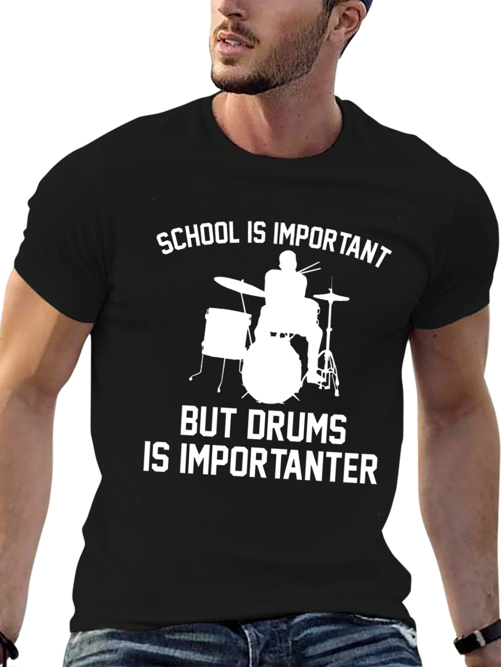 Drummer Humor T-Shirt - School vs. Drums