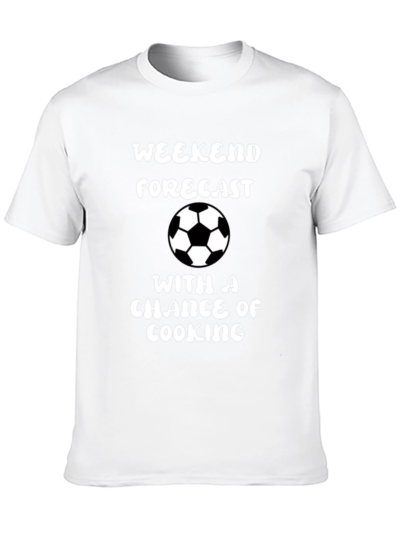 Weekend Forecast Soccer & Cooking Black Graphic Tee