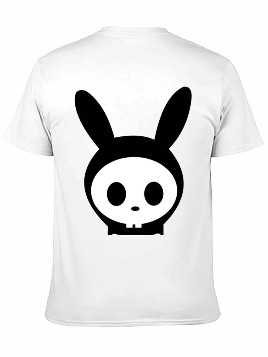 Bunny Skull Graphic Tee - Edgy Black T-Shirt