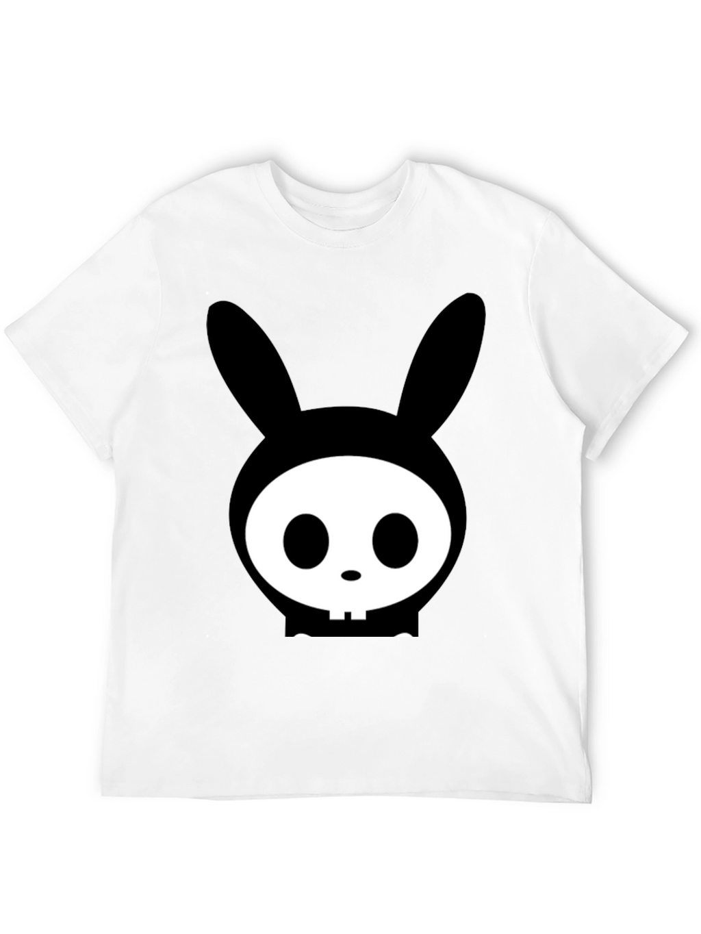Bunny Skull Graphic Tee - Edgy Black T-Shirt