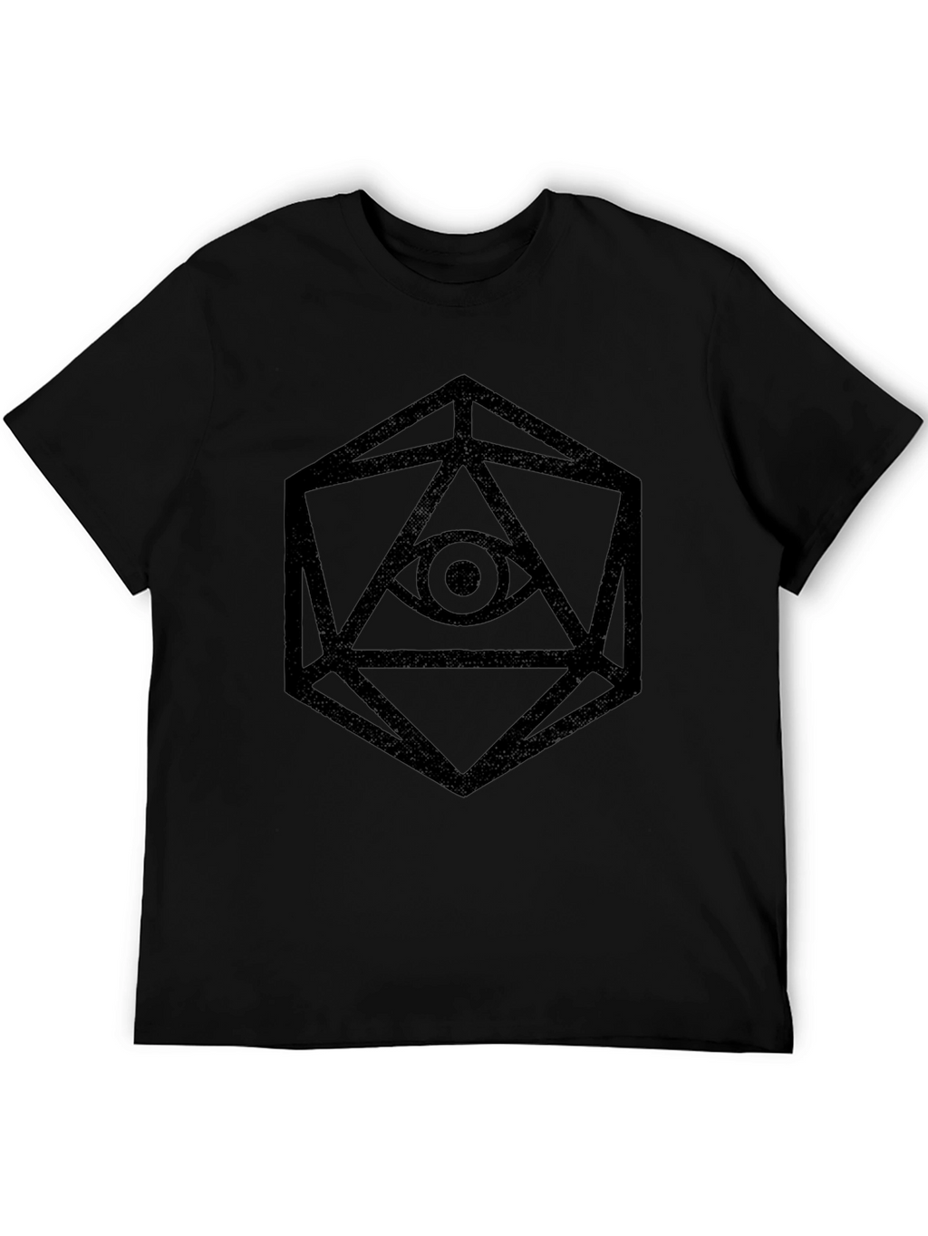 Geometric Eye Graphic Tee - Black