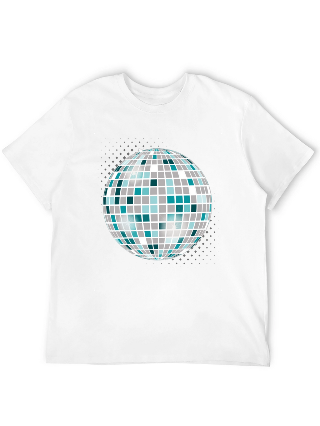 Disco Ball Graphic Tee - Black Cotton T-Shirt