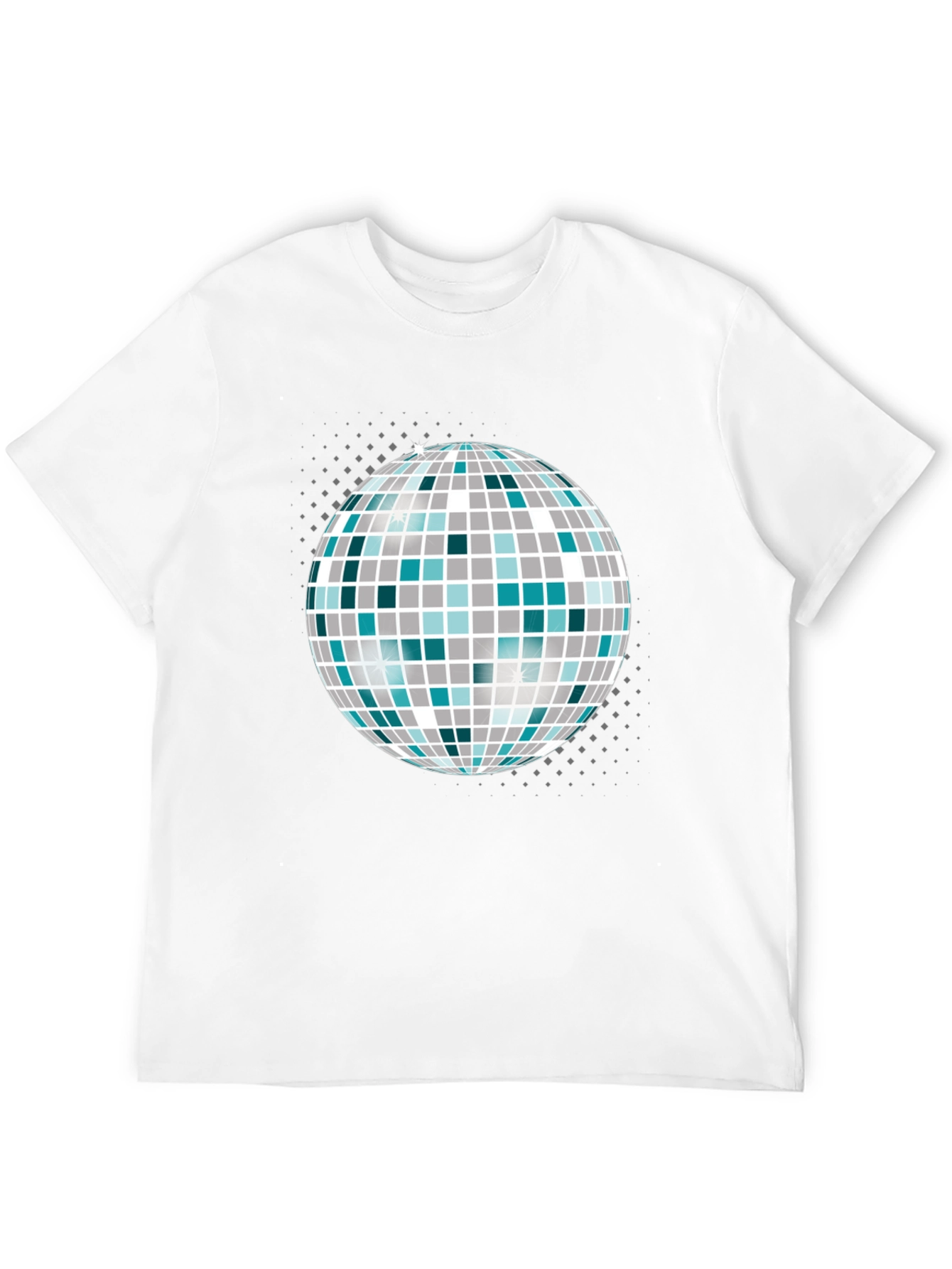 Disco Ball Graphic Tee - Black Cotton T-Shirt