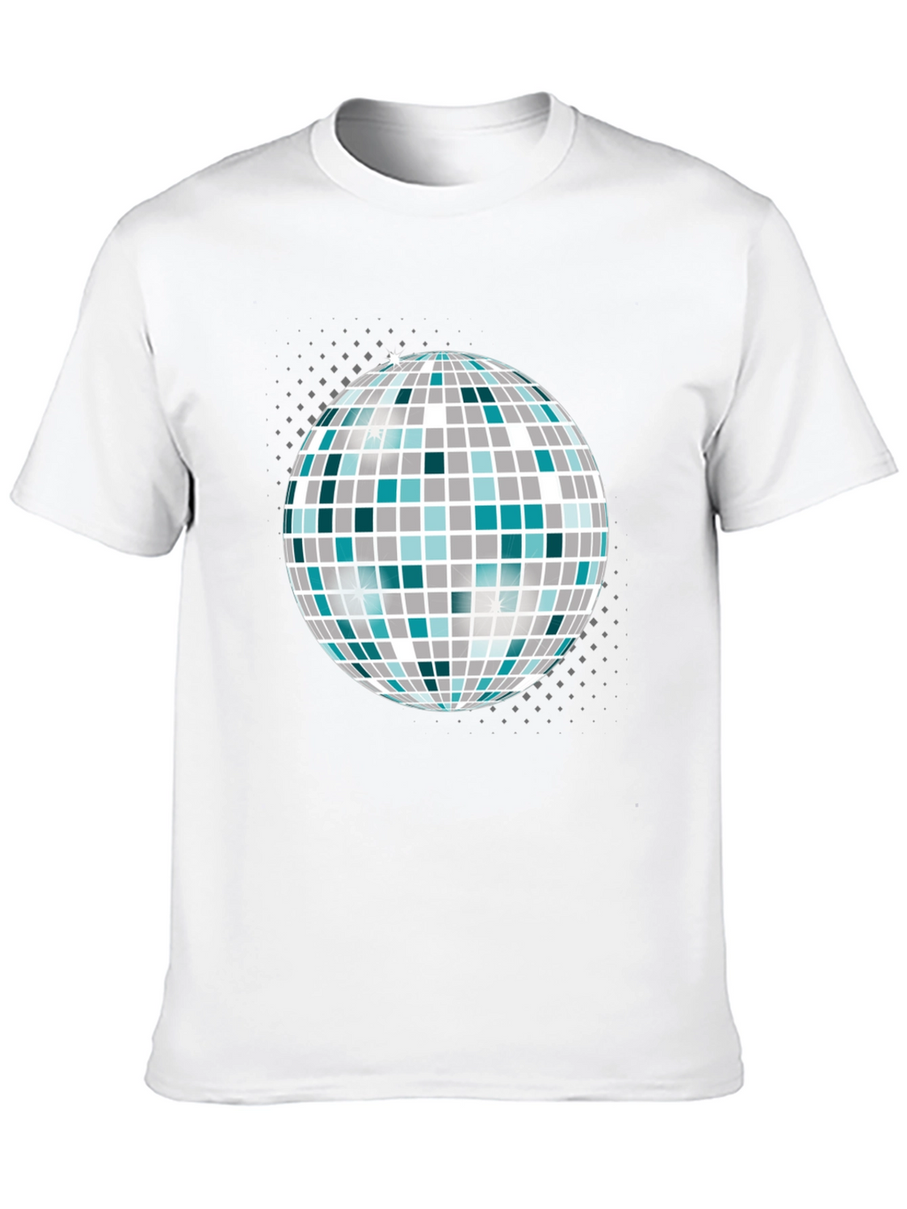 Disco Ball Graphic Tee - Black Cotton T-Shirt