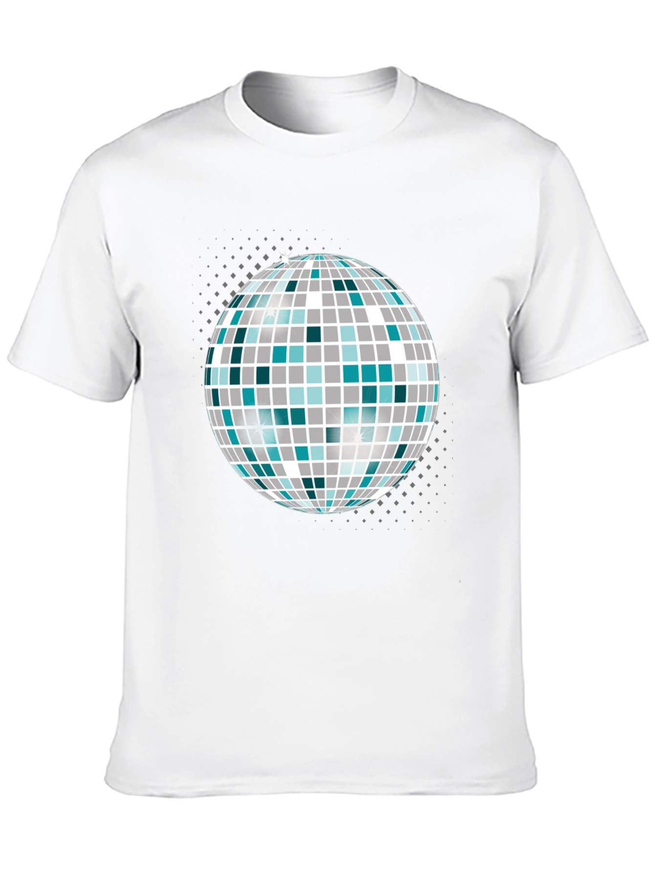 Disco Ball Graphic Tee - Black Cotton T-Shirt
