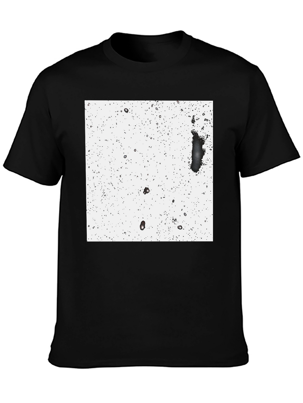 Modern Black T-Shirt with Abstract White Square Design