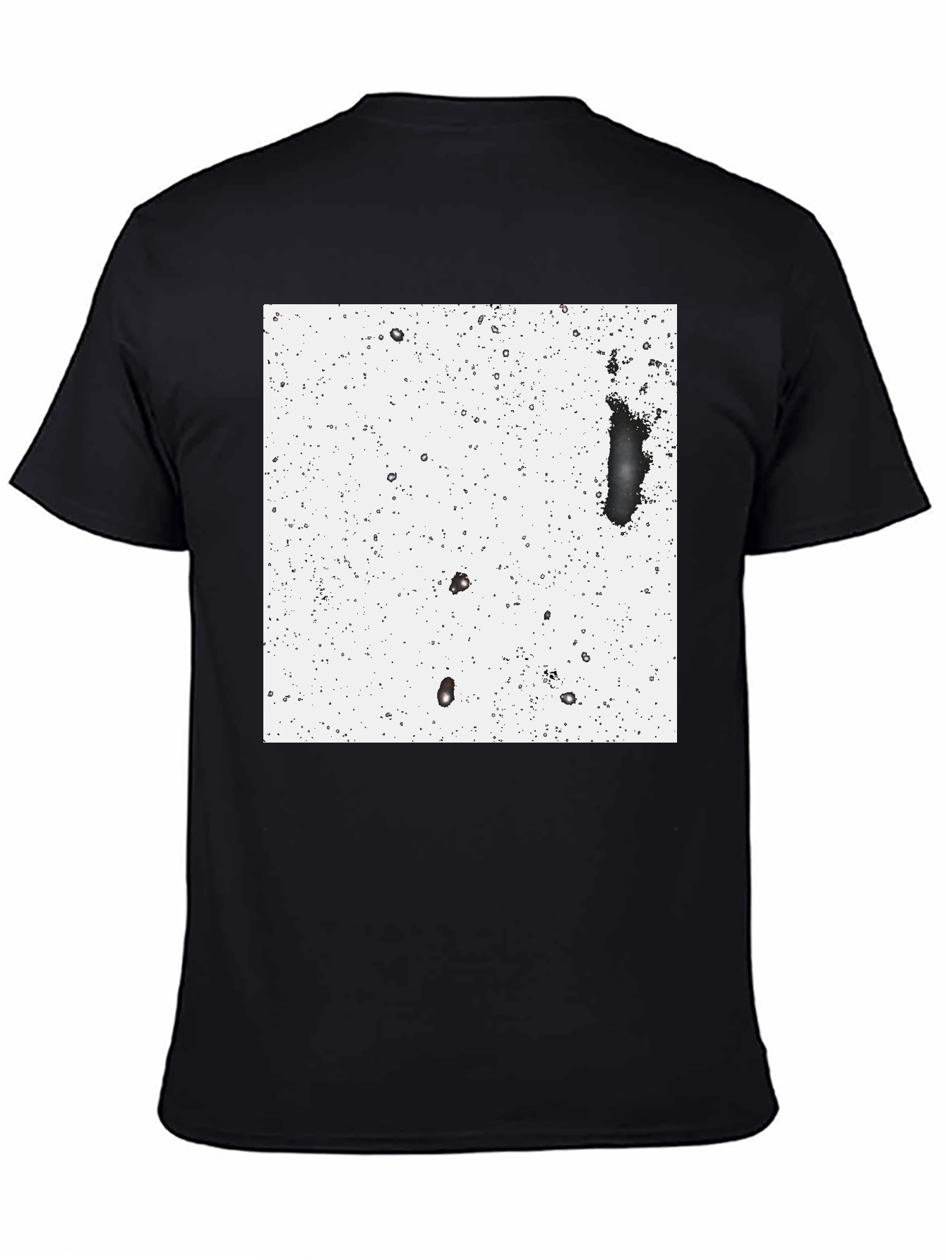 Modern Black T-Shirt with Abstract White Square Design