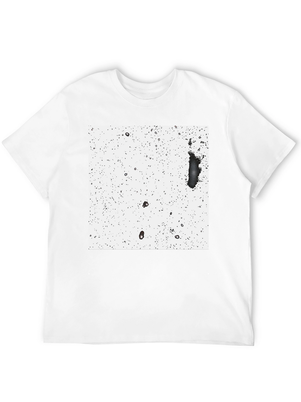 Modern Black T-Shirt with Abstract White Square Design