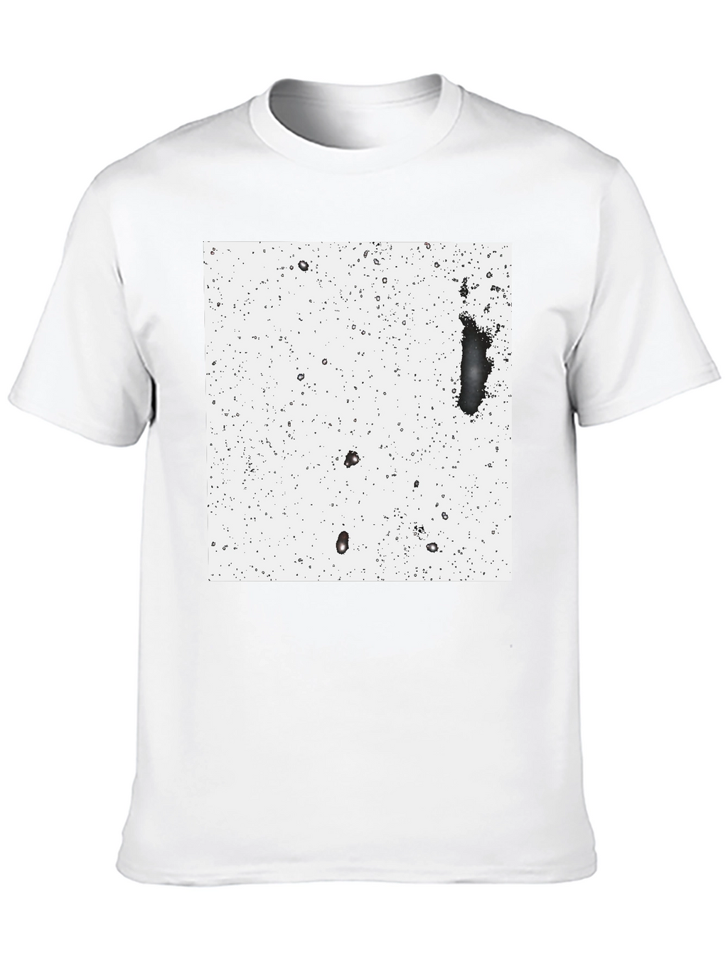 Modern Black T-Shirt with Abstract White Square Design