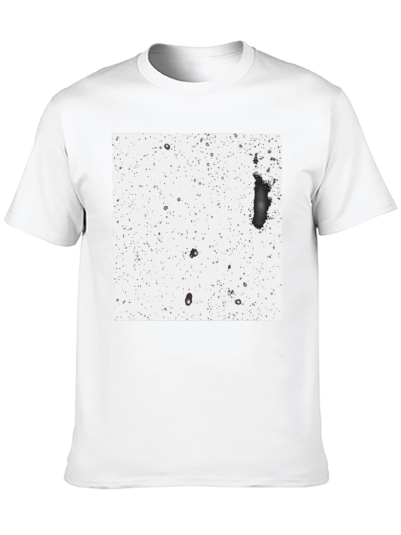 Modern Black T-Shirt with Abstract White Square Design