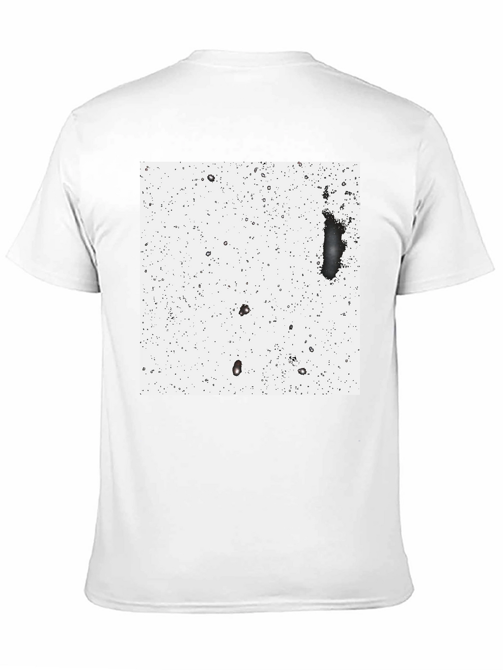 Modern Black T-Shirt with Abstract White Square Design
