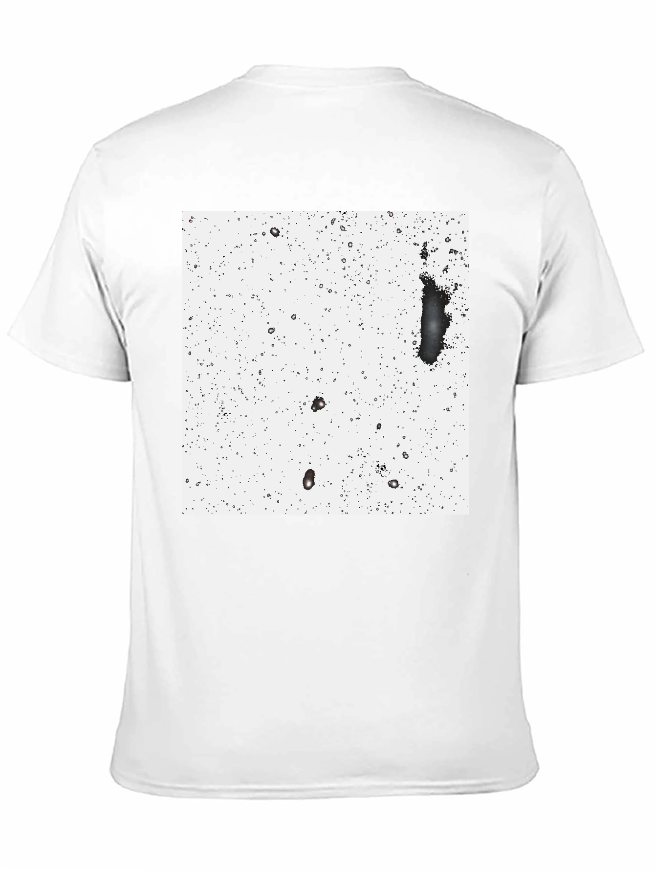 Modern Black T-Shirt with Abstract White Square Design