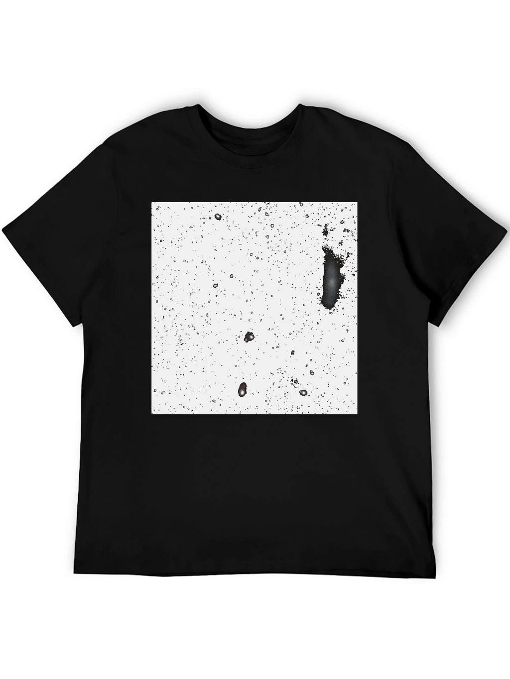 Modern Black T-Shirt with Abstract White Square Design