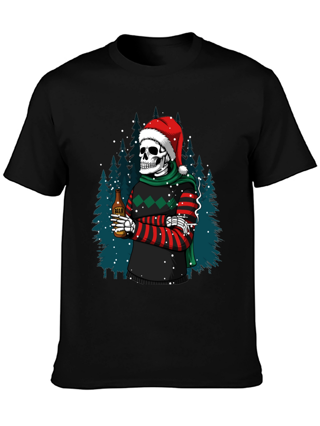Skeleton Christmas Beer T-Shirt