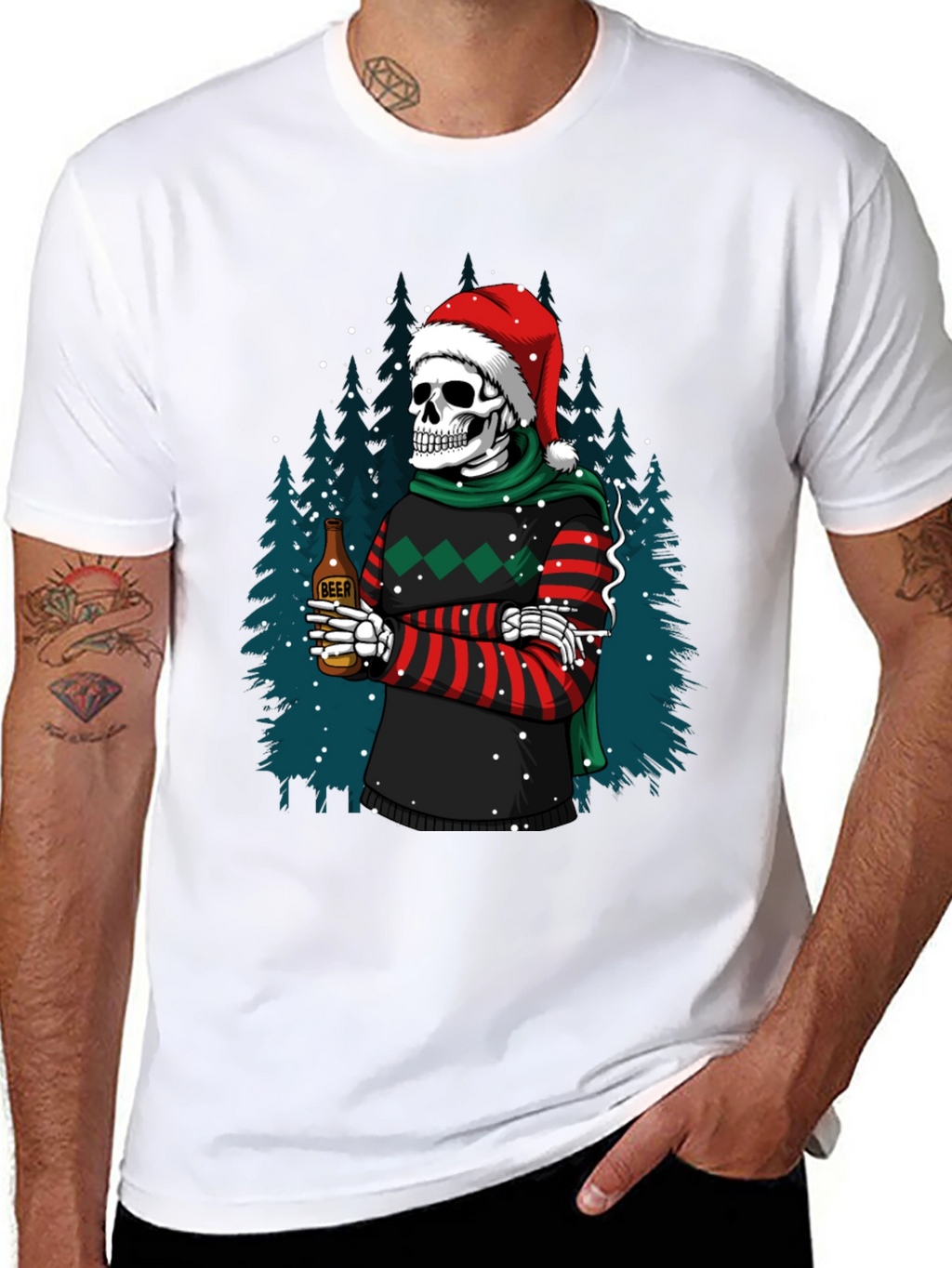 Skeleton Christmas Beer T-Shirt