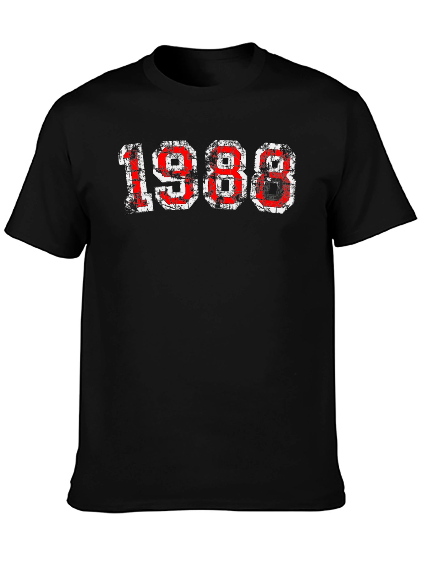 Vintage 1988 T-Shirt - Distressed Red and White Graphic Tee