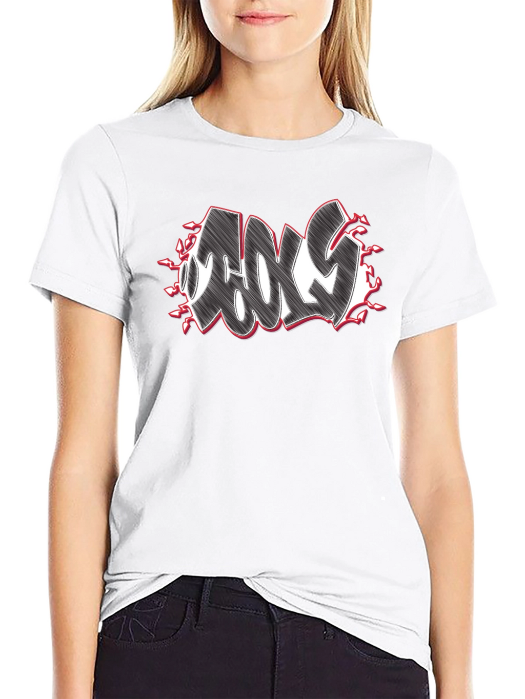 Cool Graffiti Style Graphic Black T-Shirt