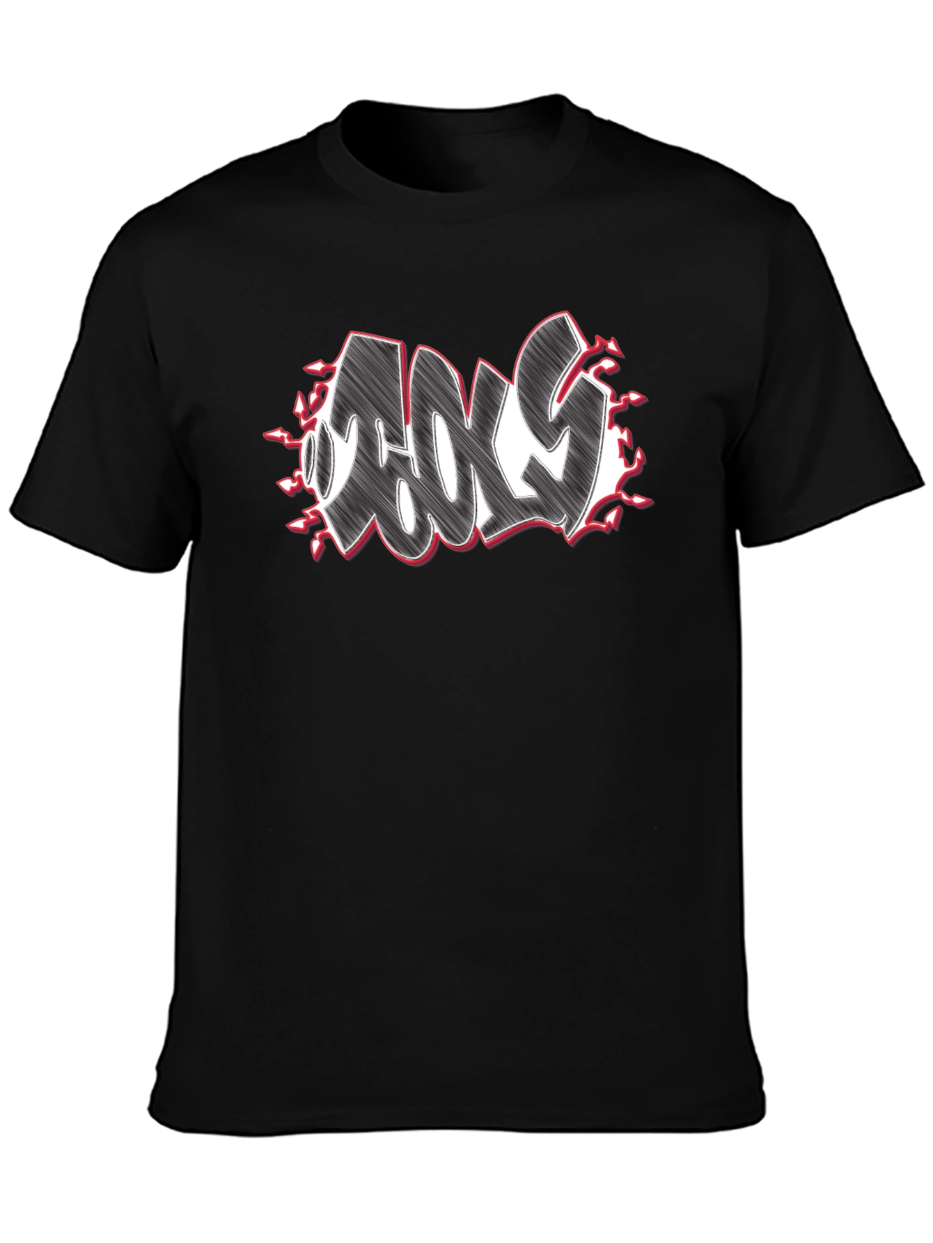 Cool Graffiti Style Graphic Black T-Shirt