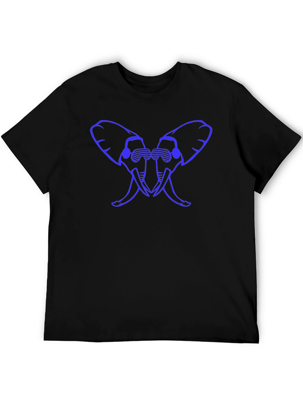 Cool Elephant Silhouette Graphic Tee - Black Cotton
