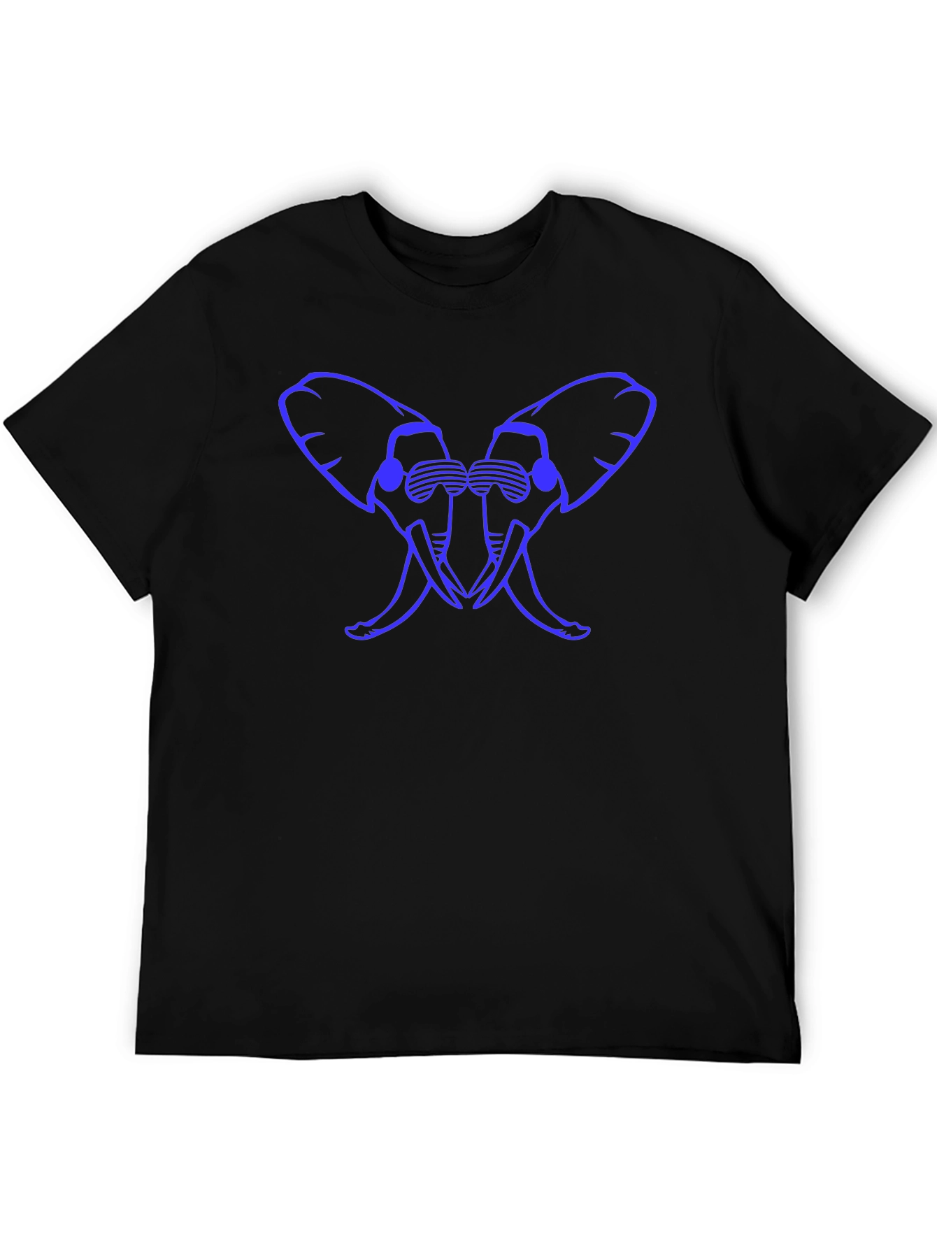 Cool Elephant Silhouette Graphic Tee - Black Cotton