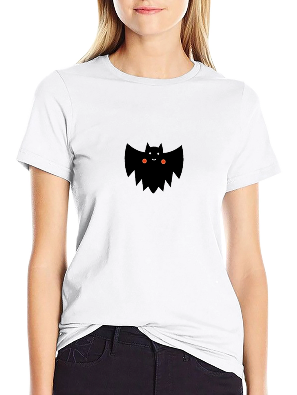 Cute Bat Graphic Tee - Mens Black T-Shirt