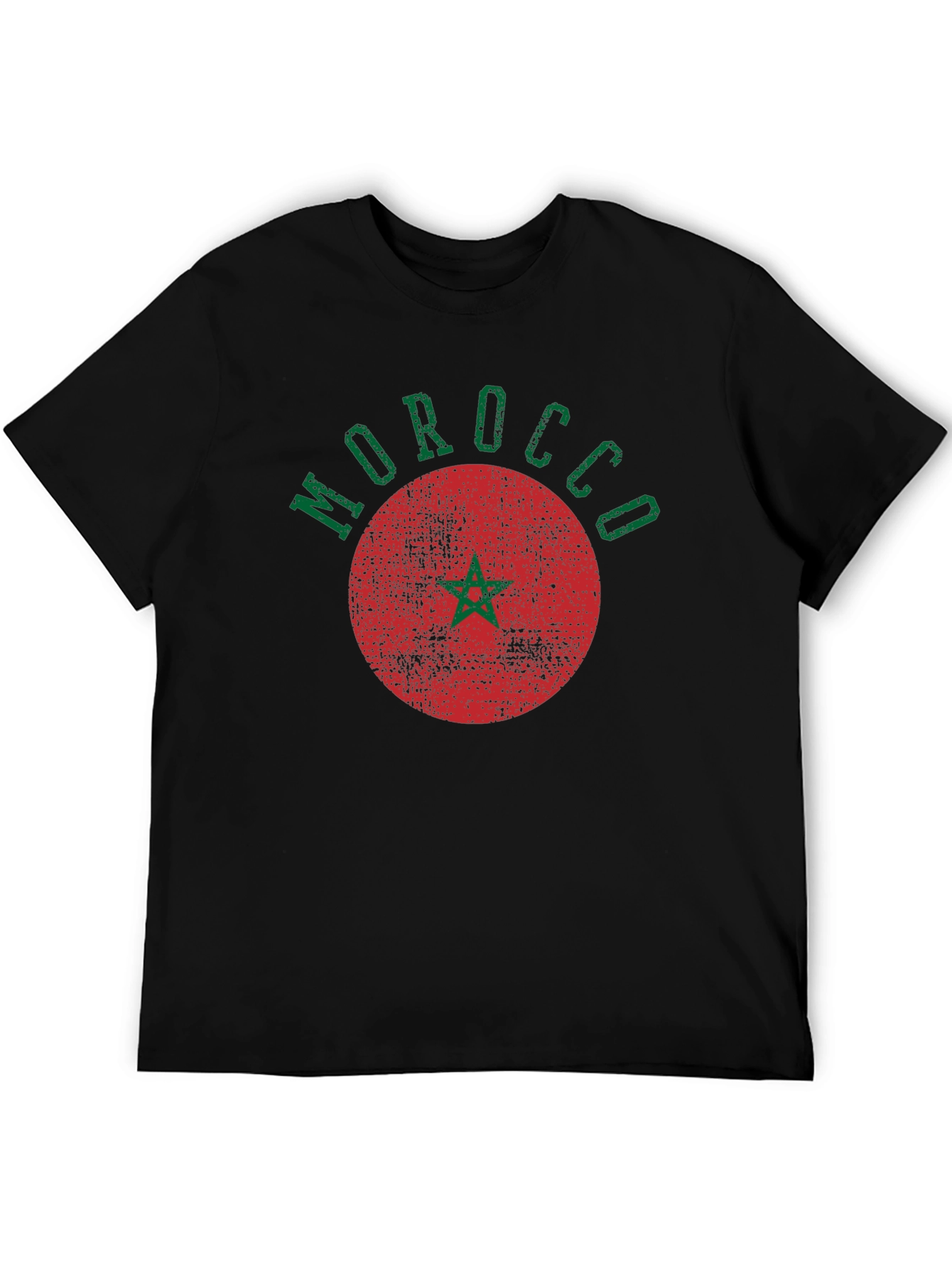 Morocco Graphic Tee - Retro Style Black T-Shirt