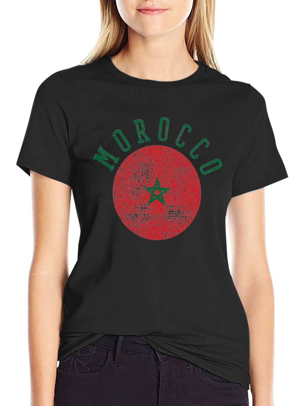 Morocco Graphic Tee - Retro Style Black T-Shirt