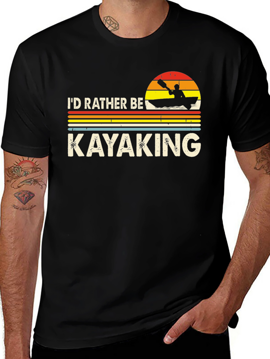 Id Rather Be Kayaking T-Shirt - Retro Design