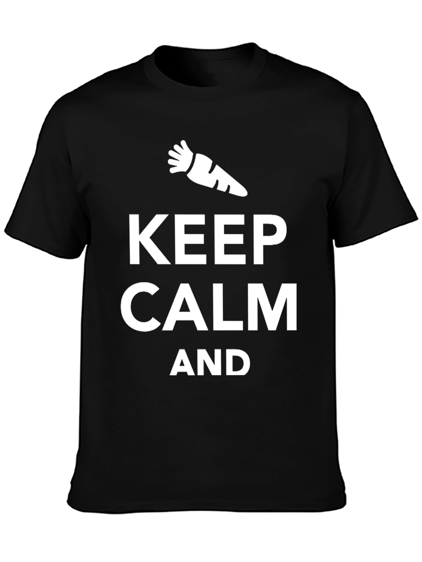 Keep Calm And Carrot On Black T-Shirt