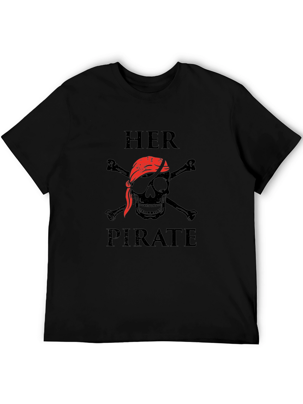 Her Pirate Black Graphic T-Shirt - Skull & Crossbones