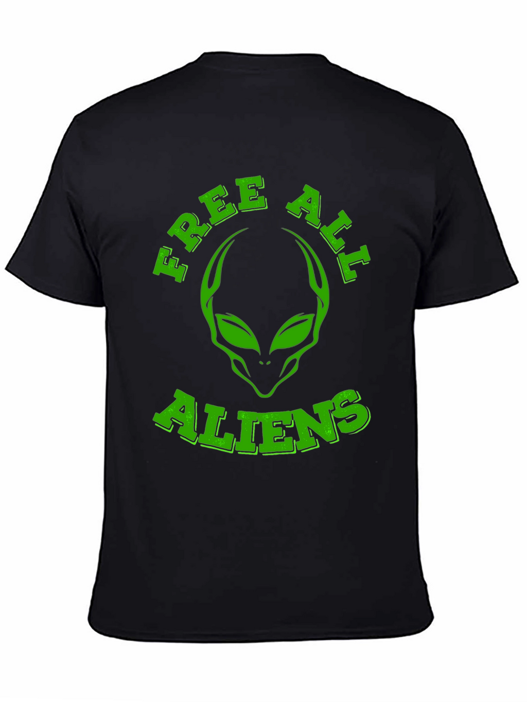 Free All Aliens Graphic Tee - Black Cotton T-Shirt