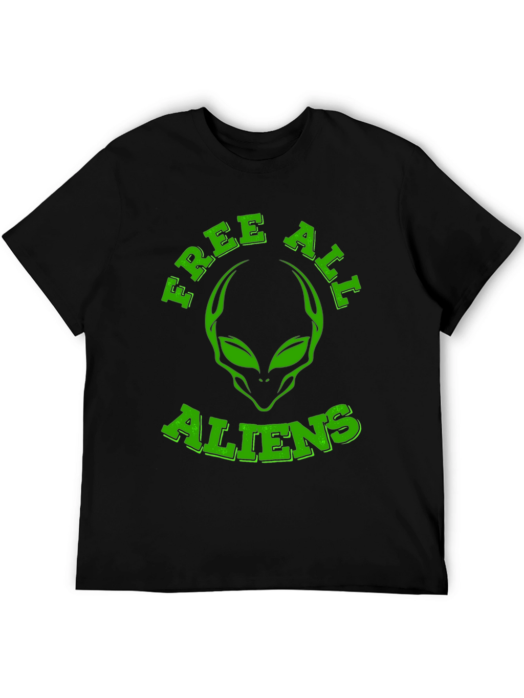 Free All Aliens Graphic Tee - Black Cotton T-Shirt