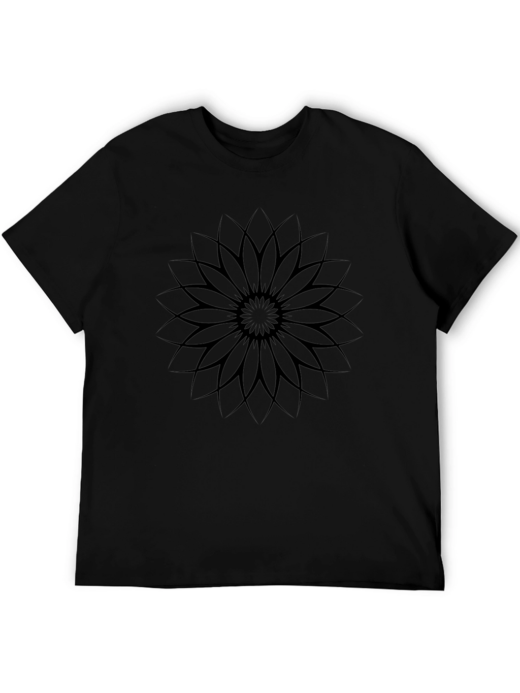Elegant Black Flower Graphic T-Shirt