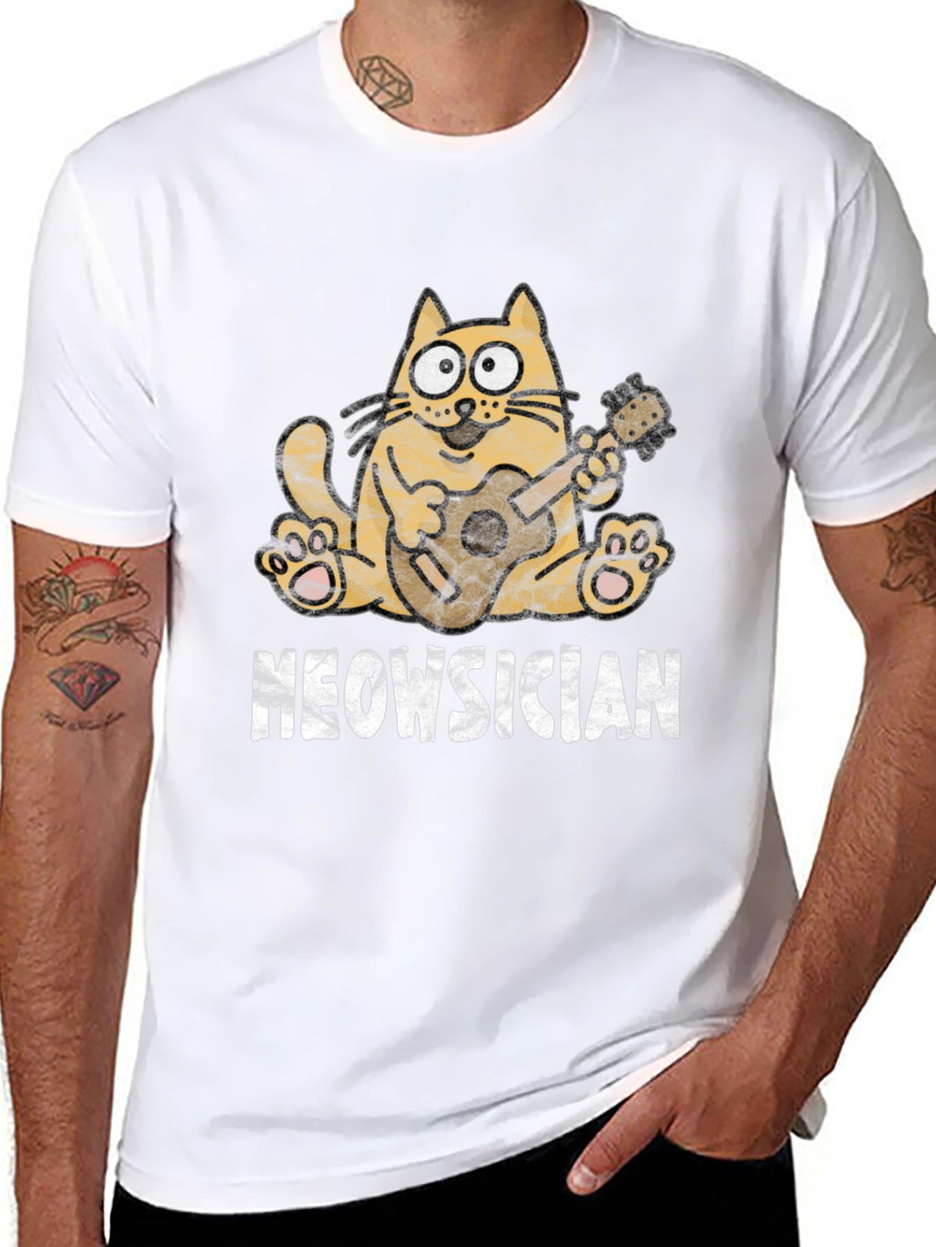 Meowsician Cat T-Shirt - Funny Musician Tee