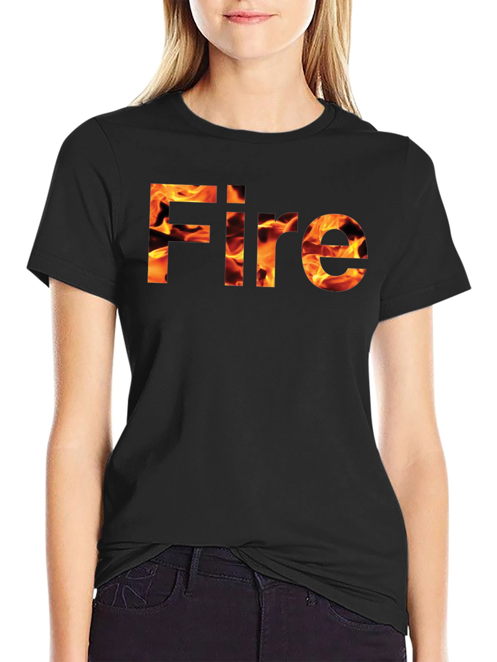 Fire Graphic Black Tee - Bold & Stylish
