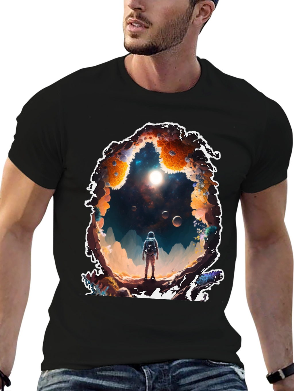 Astronaut Portal Graphic T-Shirt