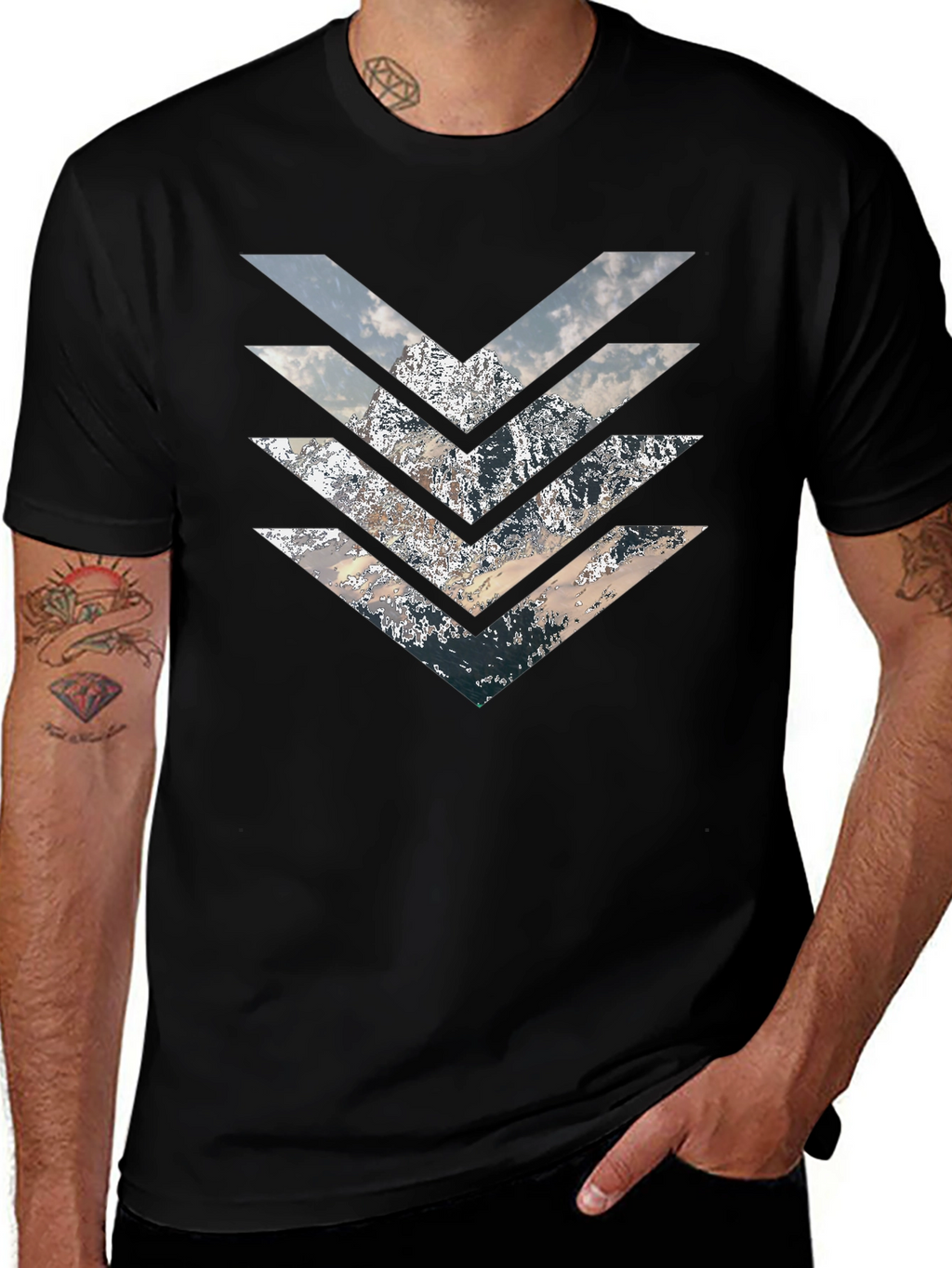 Mountain Arrow T-Shirt - Stylish Geometric Design