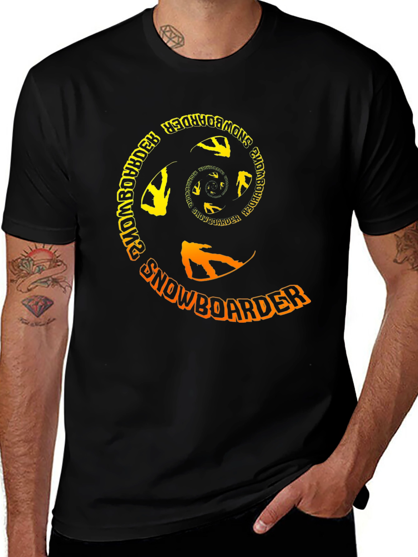 Snowboarder Spiral Graphic T-Shirt