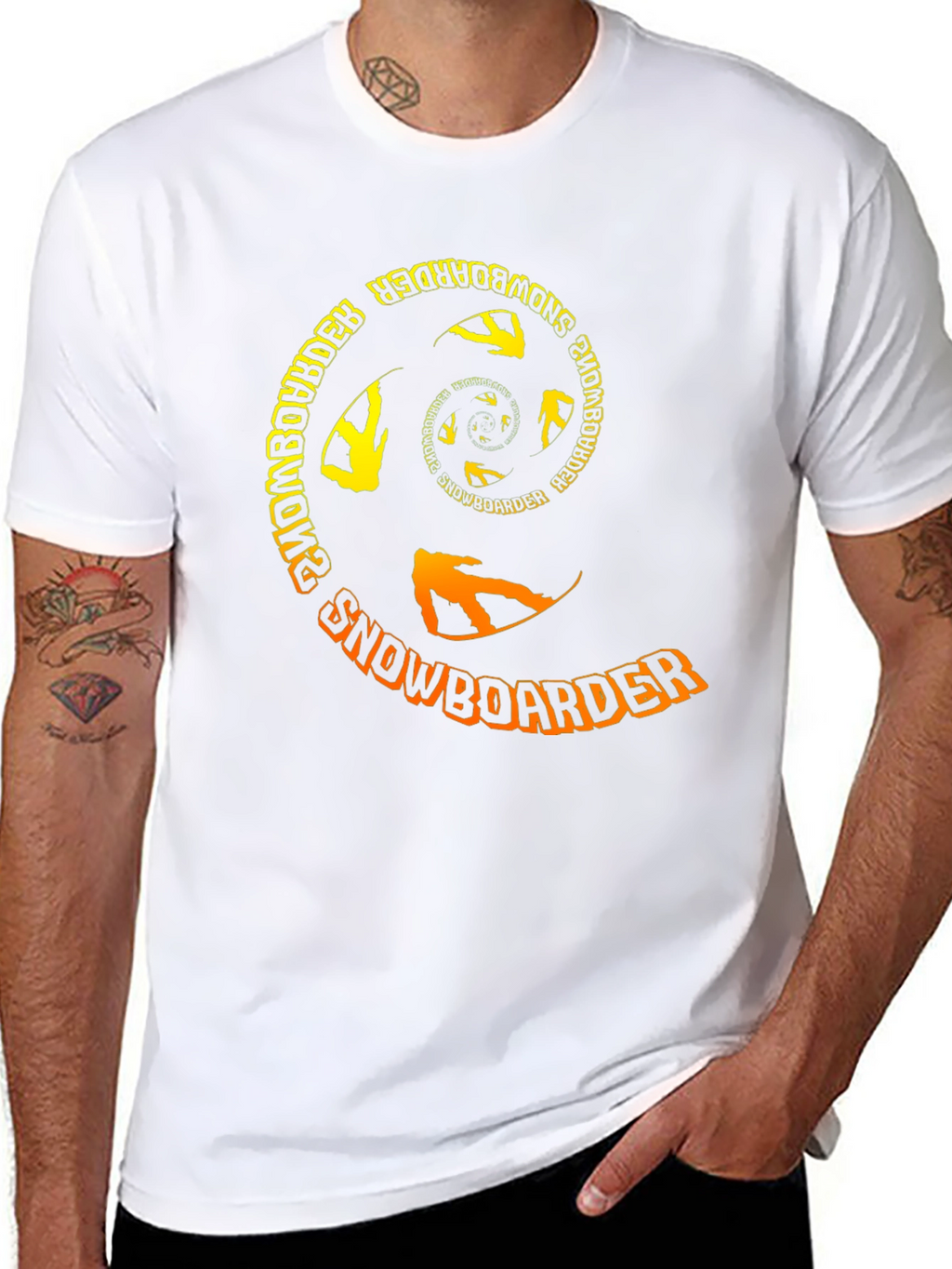 Snowboarder Spiral Graphic T-Shirt