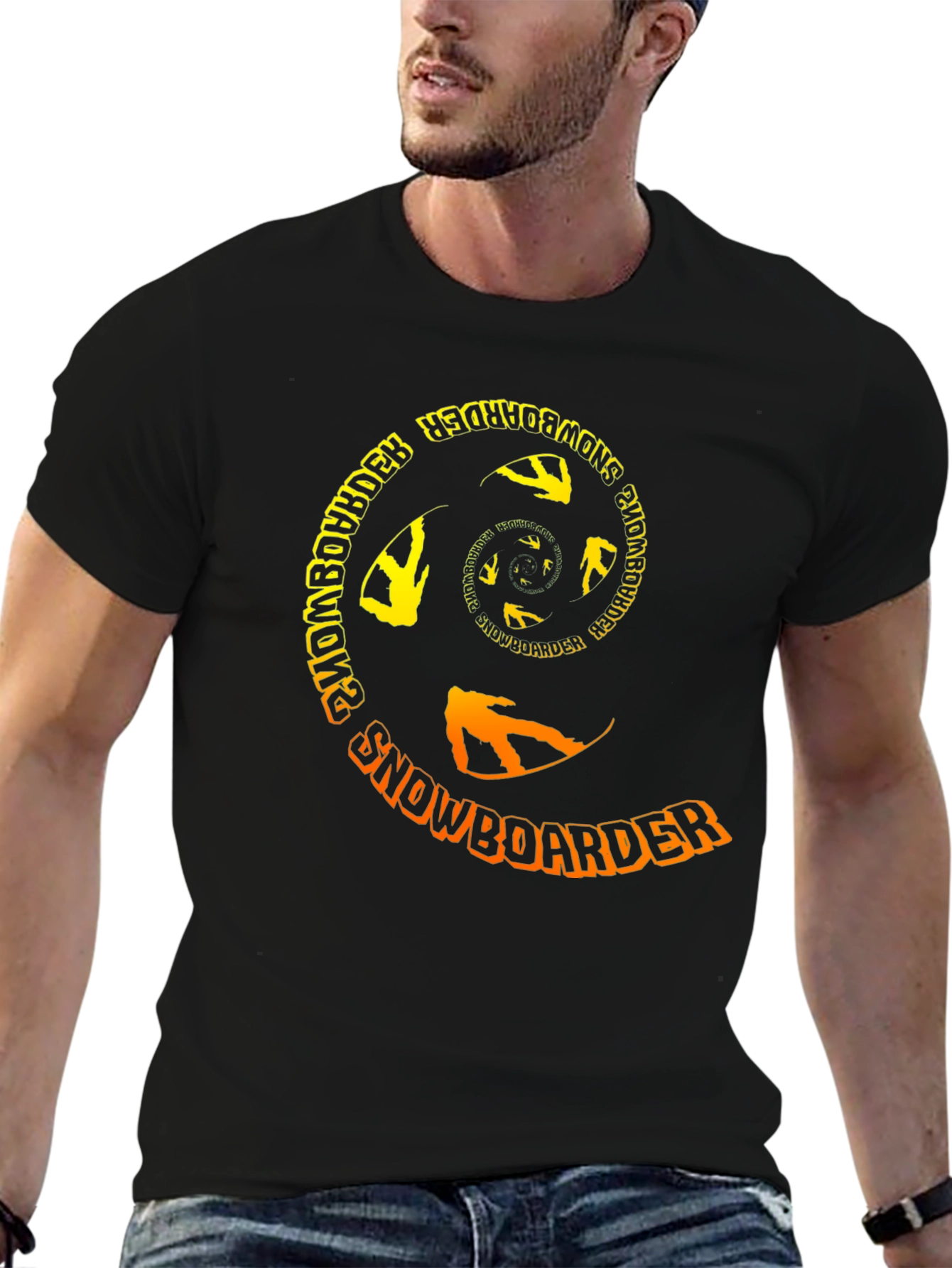 Snowboarder Spiral Graphic T-Shirt