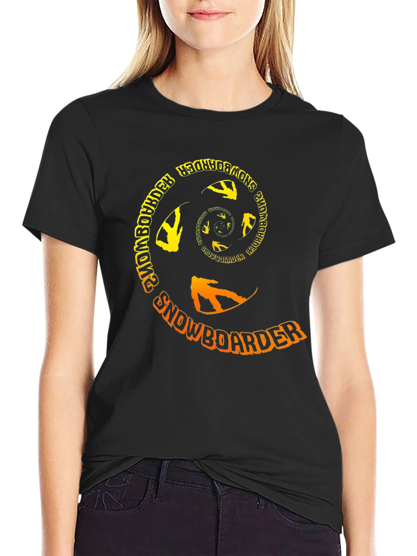 Snowboarder Spiral Graphic T-Shirt