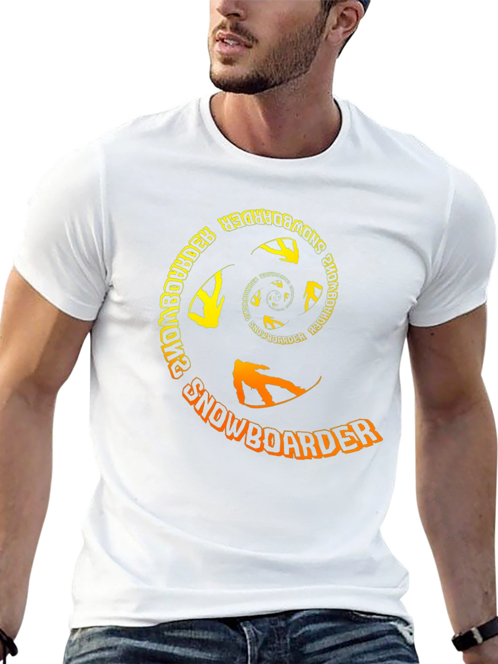 Snowboarder Spiral Graphic T-Shirt