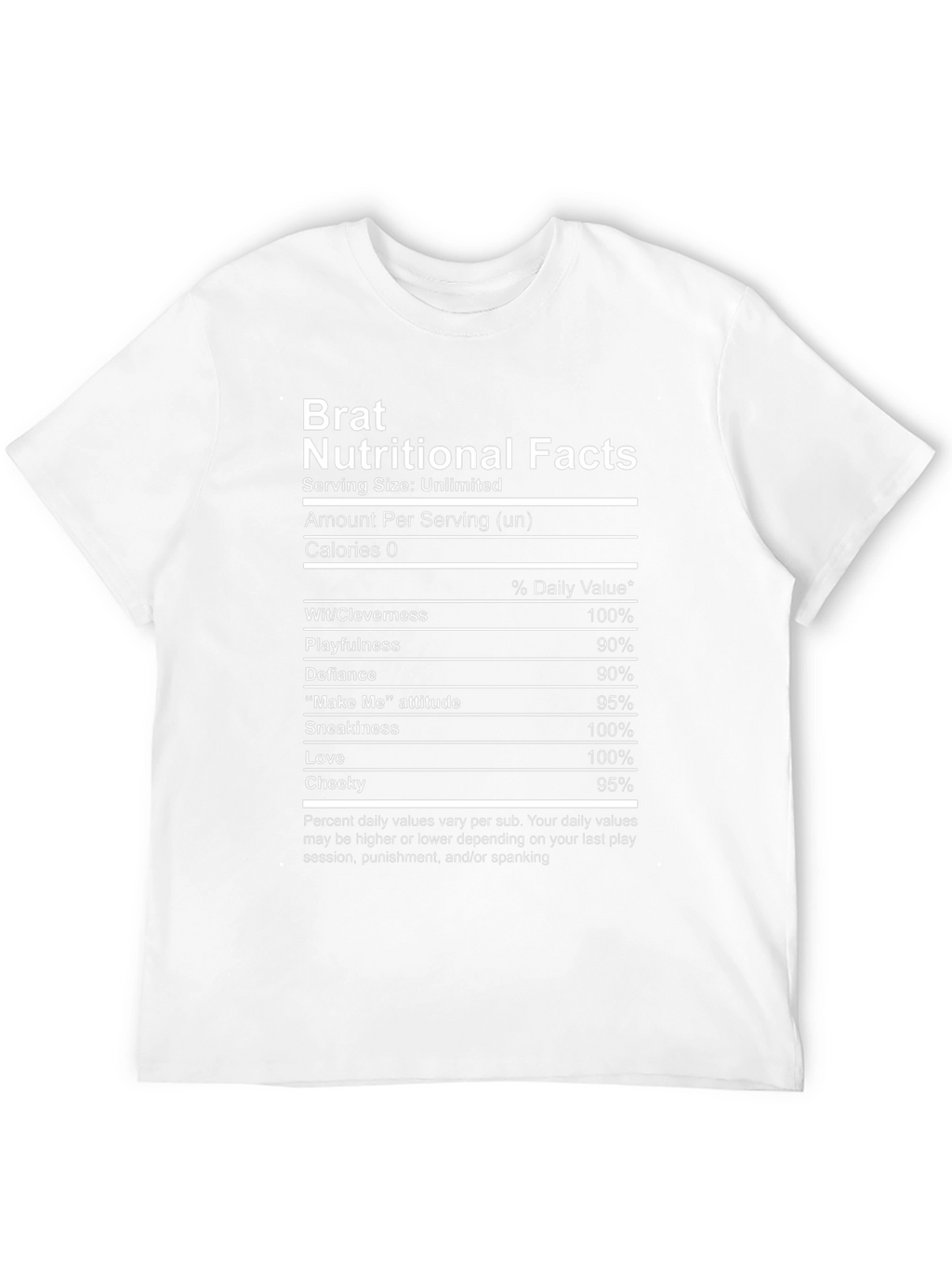 Brat Nutritional Facts Graphic T-Shirt